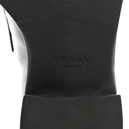 Prada Spazzolato Metal Triangle Logo 50mm Loafers 35 Black 6 of 9