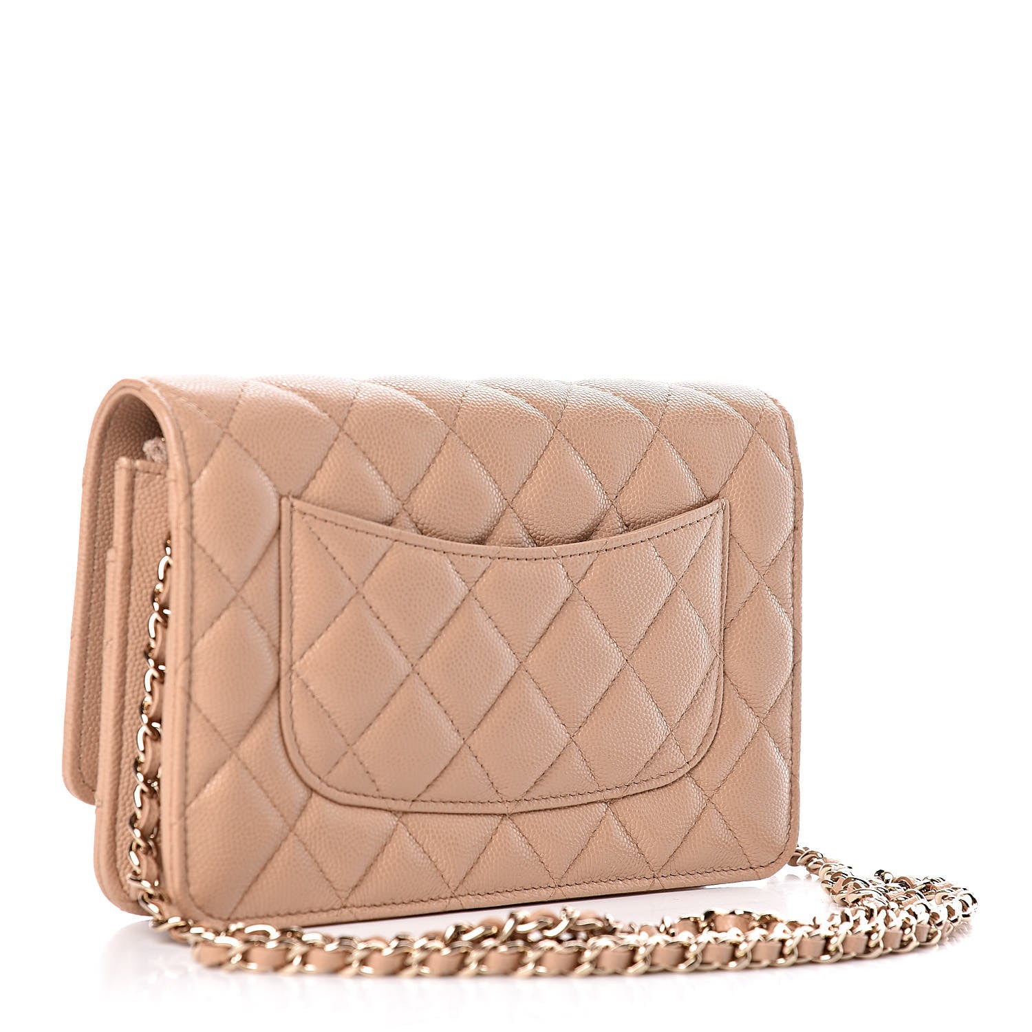 Chanel Caviar Quilted Wallet On Chain WOC Beige 3 of 12