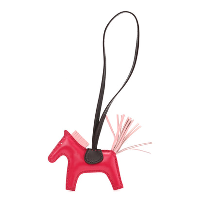 Hermes Milo Lambskin Grigri Rodeo Horse Bag Charm PM Rose Sakura Framboise Rouge Sellier 1 of 4