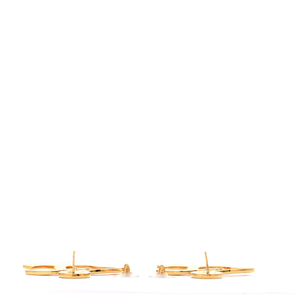 Chanel Metal Large Paris Button Earrings Gold 3 of 8