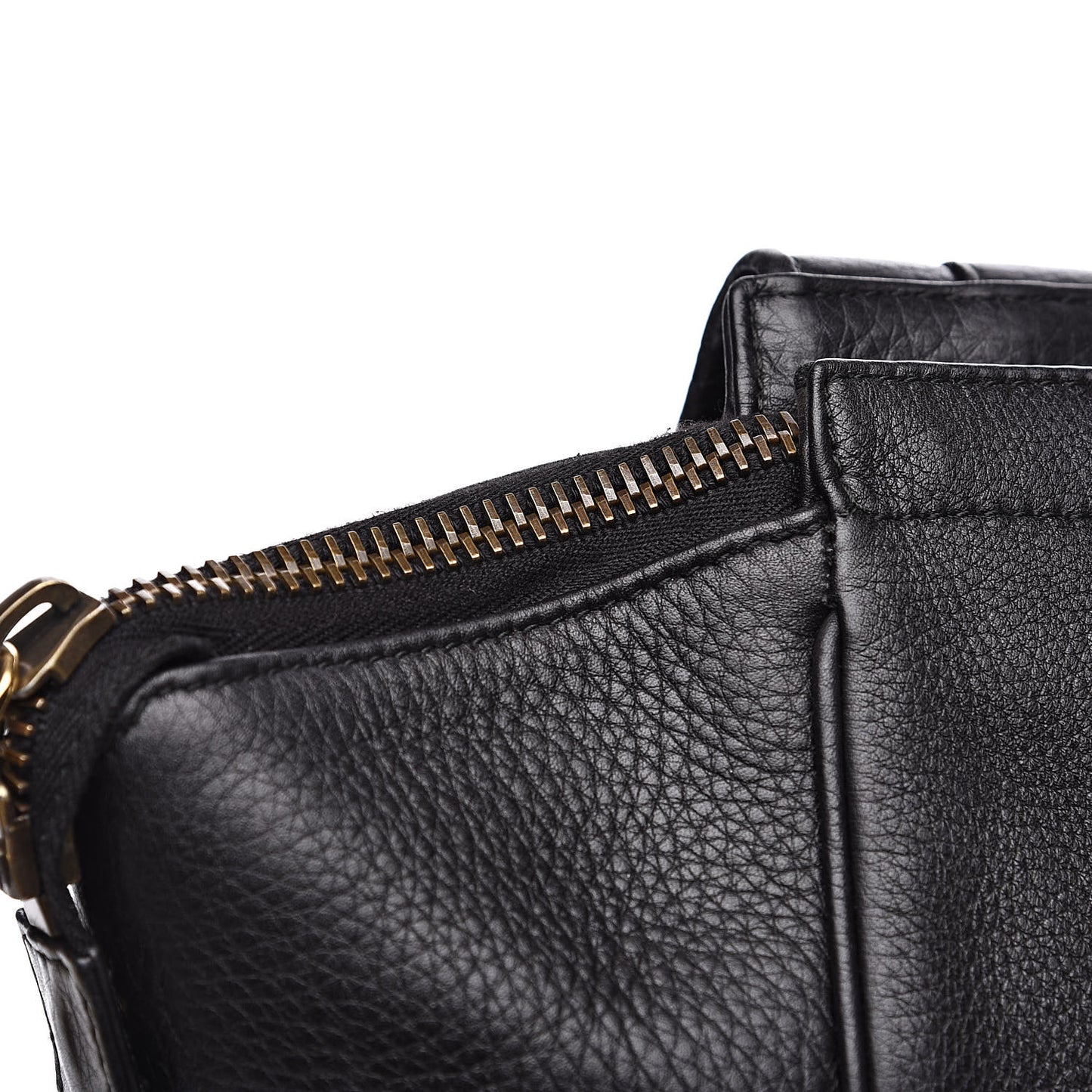 Pebbled Calfskin Medium 1973 Top Handle Satchel Black