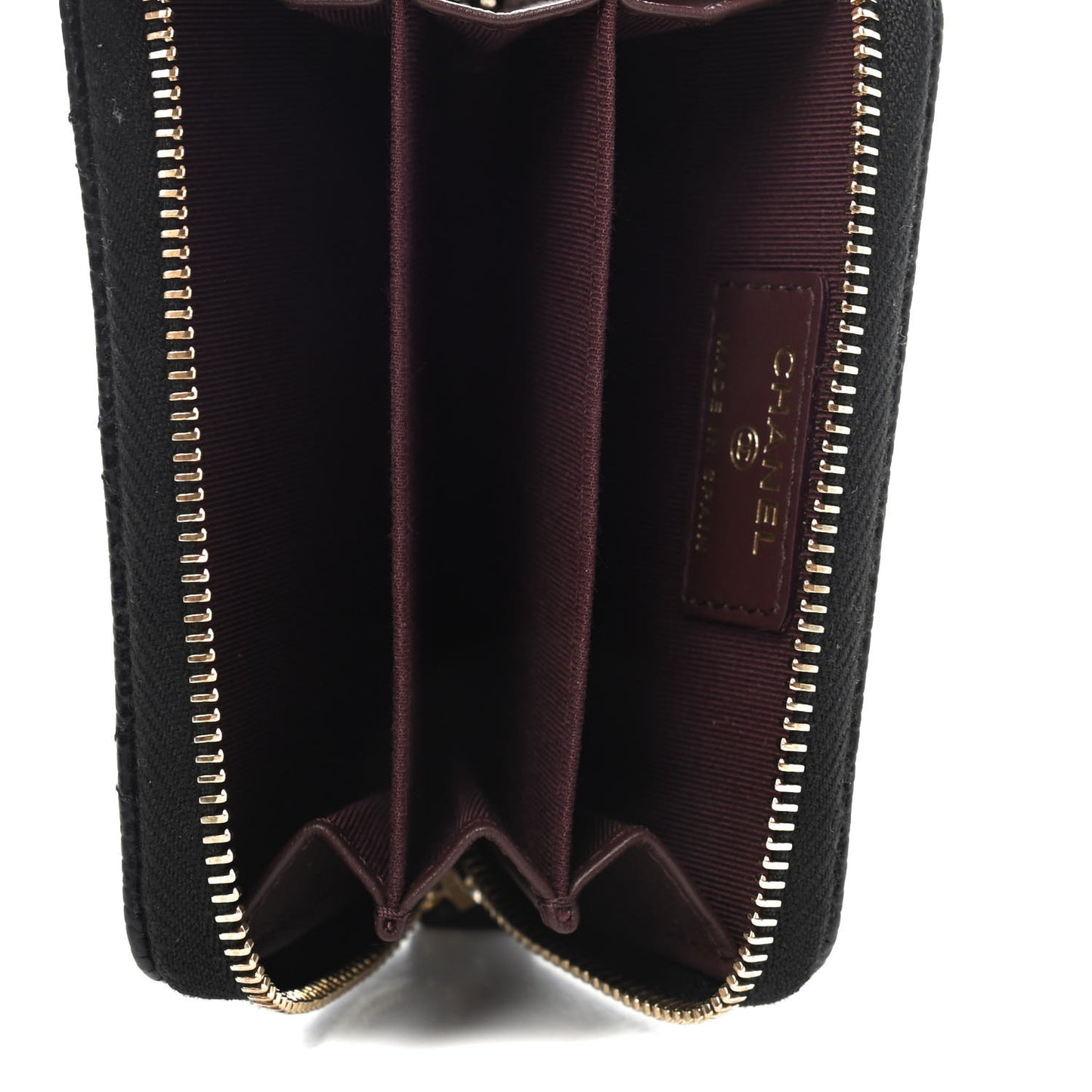 Caviar Quilted Zip Coin Purse Black