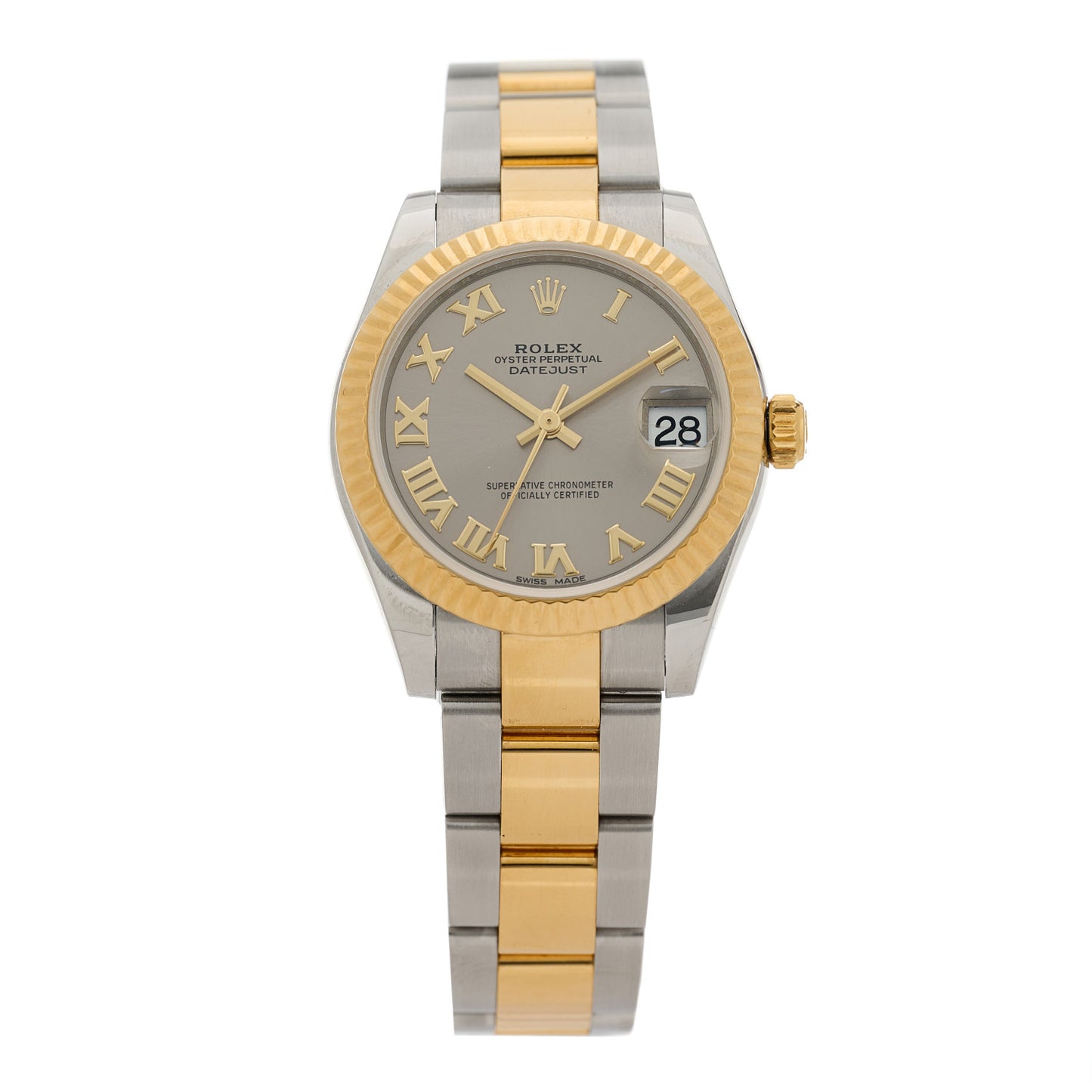 Stainless Steel 18K Yellow Gold 31mm Oyster Perpetual Datejust Watch Steel Roman 178273