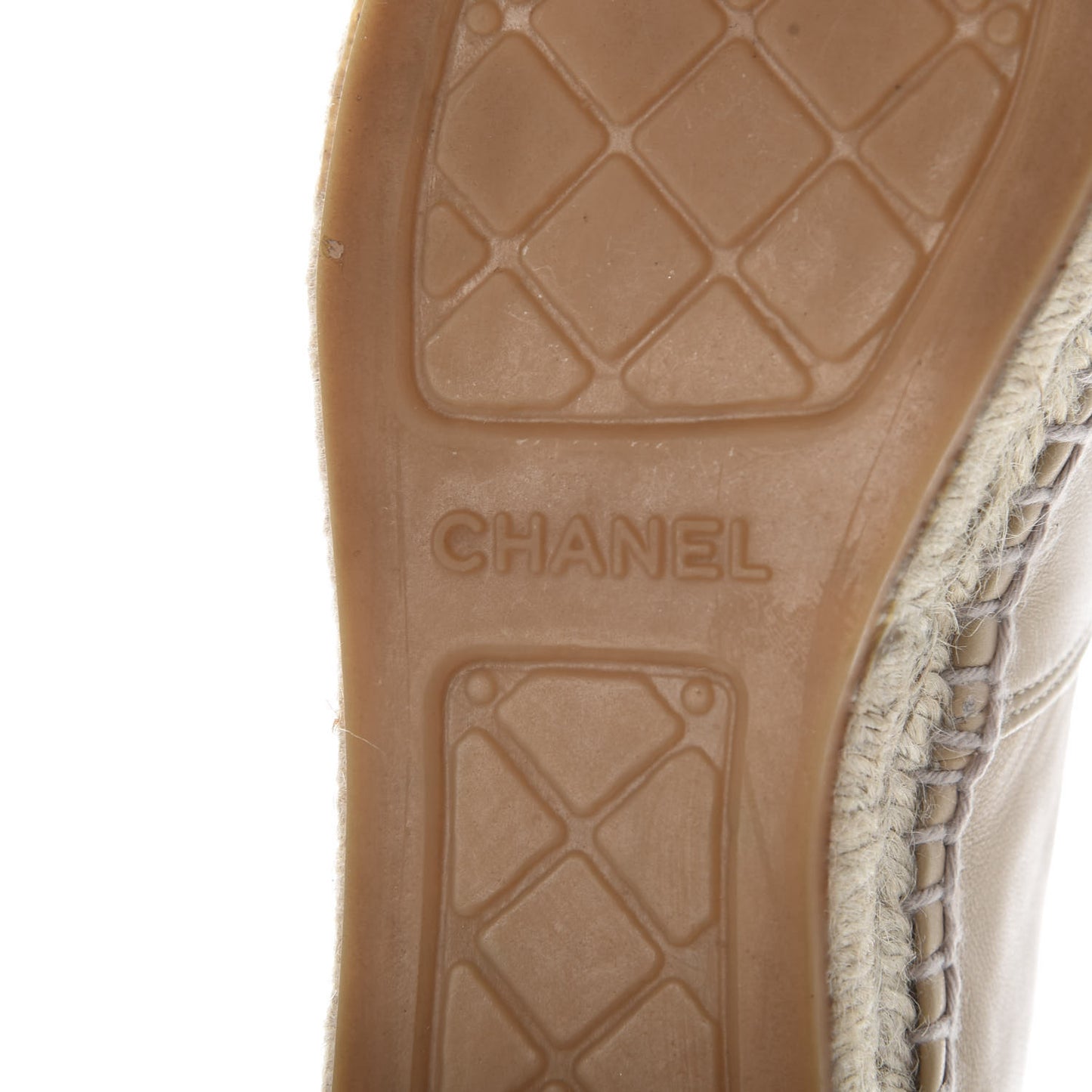 Lambskin CC Espadrilles 37 Beige Black