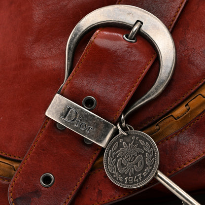 Christian Dior Calfskin Large Gaucho Double Saddle Bag Red 12 of 13