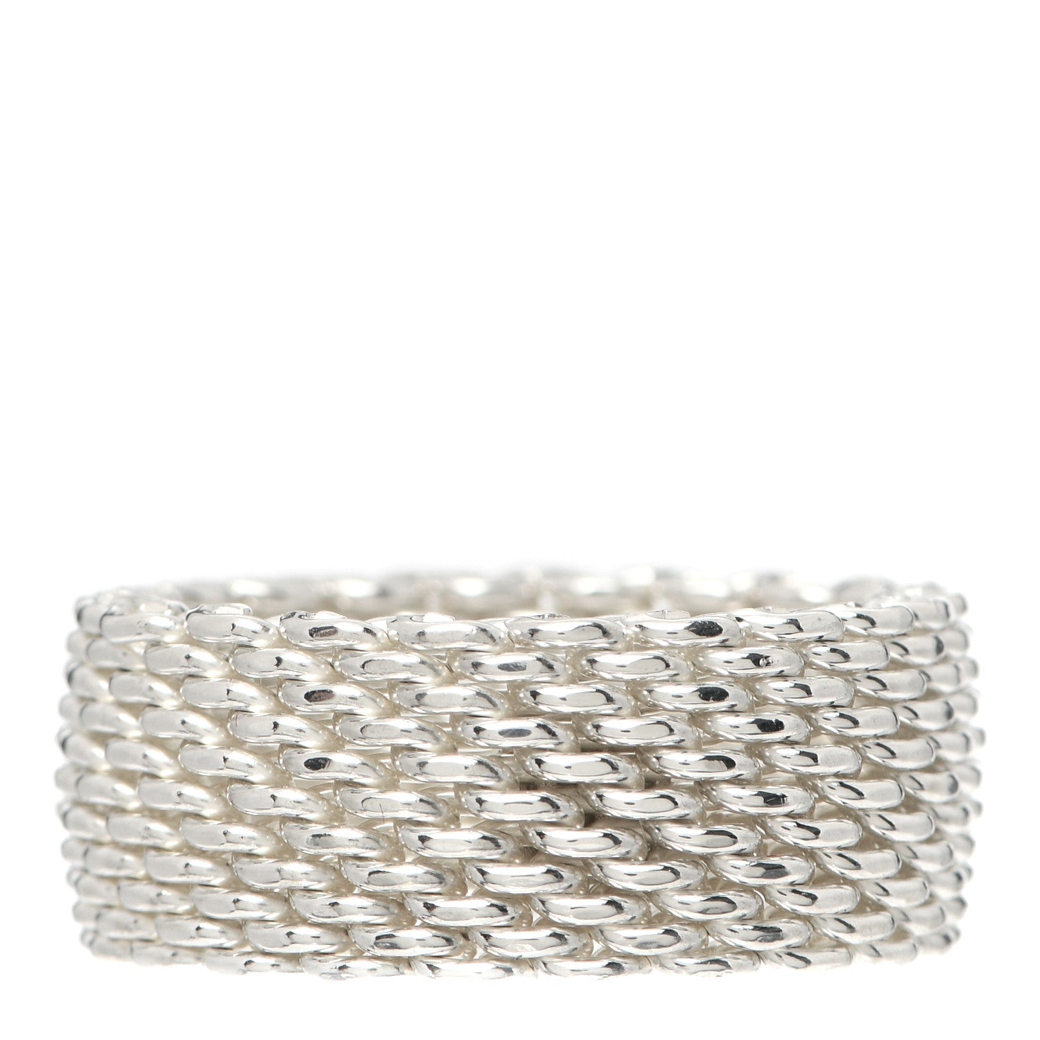 Tiffany Sterling Silver Somerset Mesh Ring 58 8.5 3 of 4