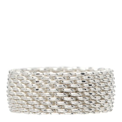 Tiffany Sterling Silver Somerset Mesh Ring 58 8.5 3 of 4