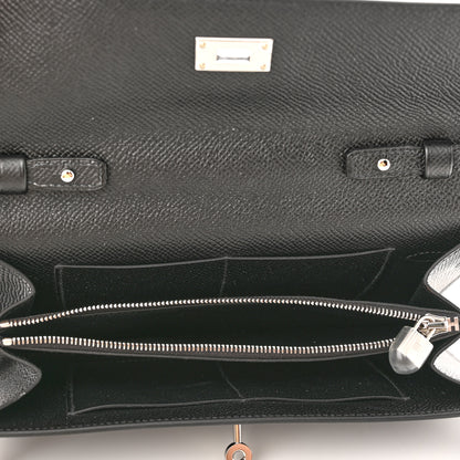 Hermes Epsom Matte Alligator Touch Kelly Wallet To Go Black 5 of 10