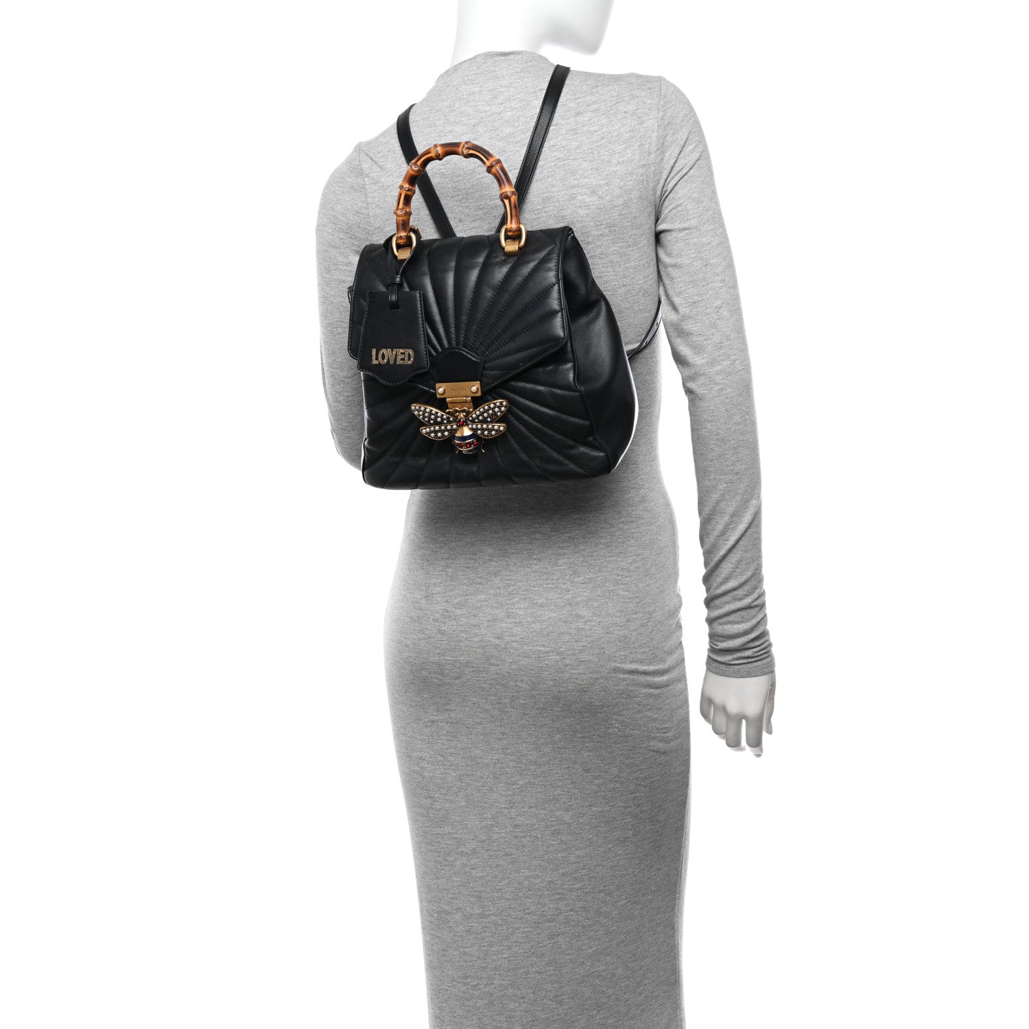 Gucci Calfskin Bamboo Trapuntata Queen Margaret Backpack Black 2 of 19