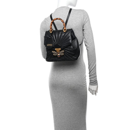 Gucci Calfskin Bamboo Trapuntata Queen Margaret Backpack Black 2 of 19