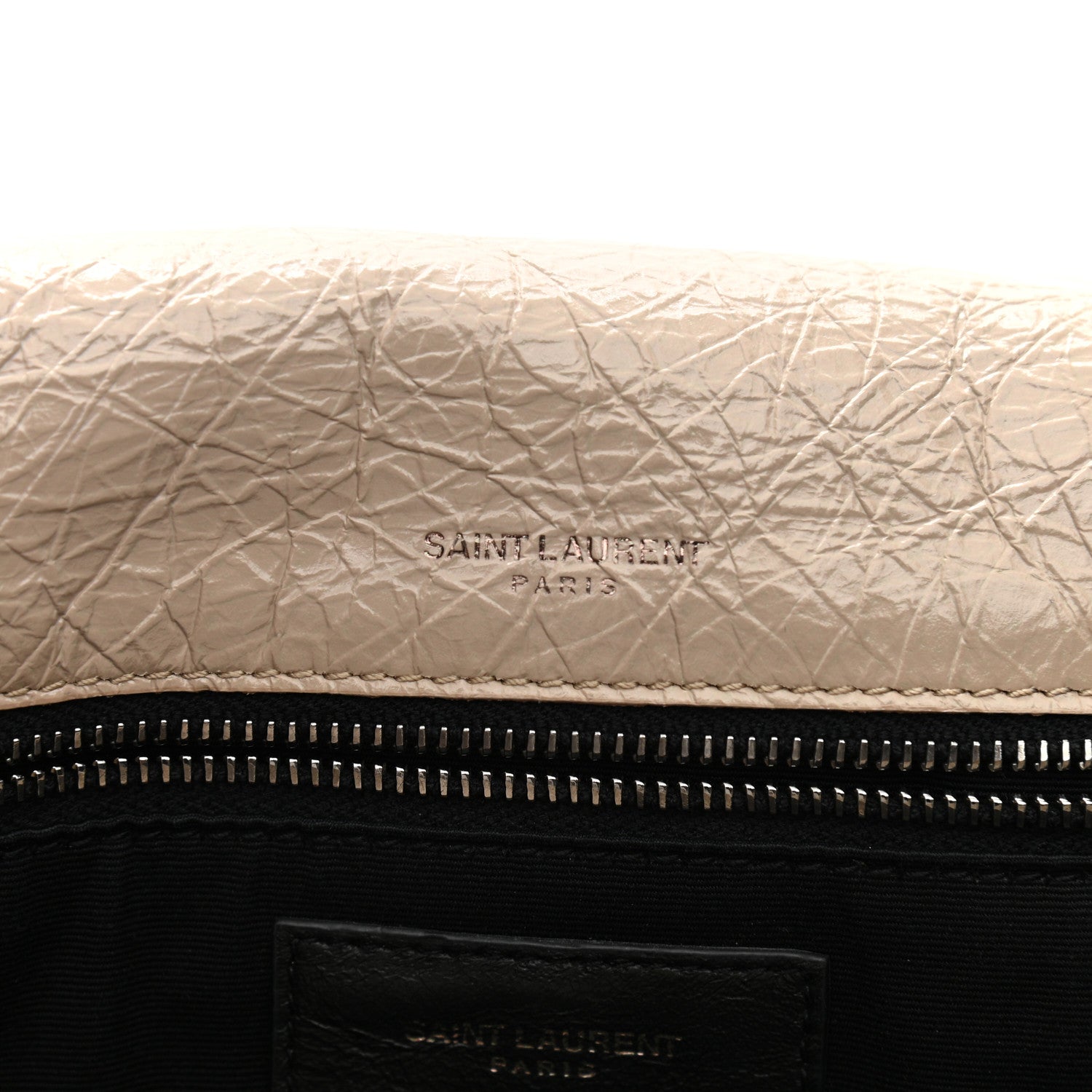 Saint Laurent Crinkled Calfskin Matelasse Monogram Medium Niki Chain Satchel Light Natural 8 of 12