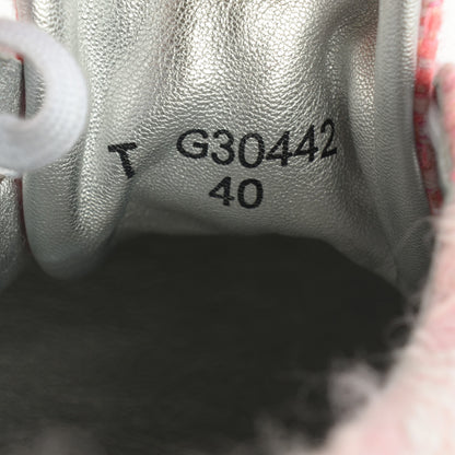Chanel Tweed Suede Calfskin Sneakers 40 Silver Pink 8 of 8