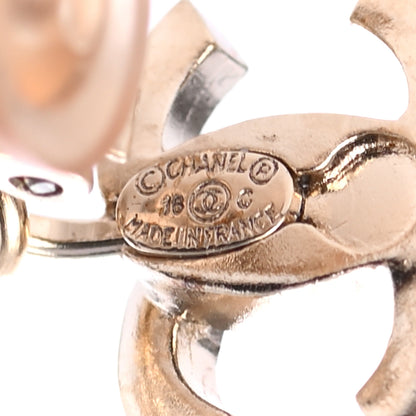 Chanel Crystal CC Clip On Drop Earrings Gold 4 of 4