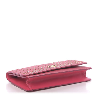 MCM Saffiano Studded Wallet On Chain Pink 4 of 10