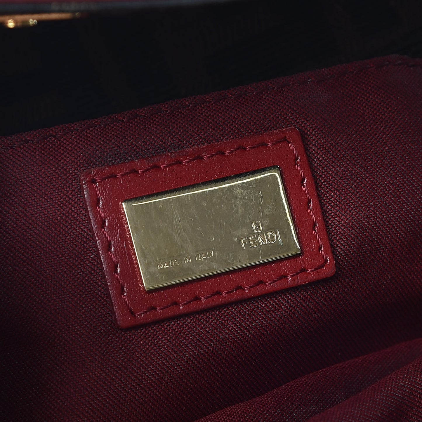 Zucca Cuoio Lucido Small Chef Shoulder Bag Tobacco Rosso Scuro