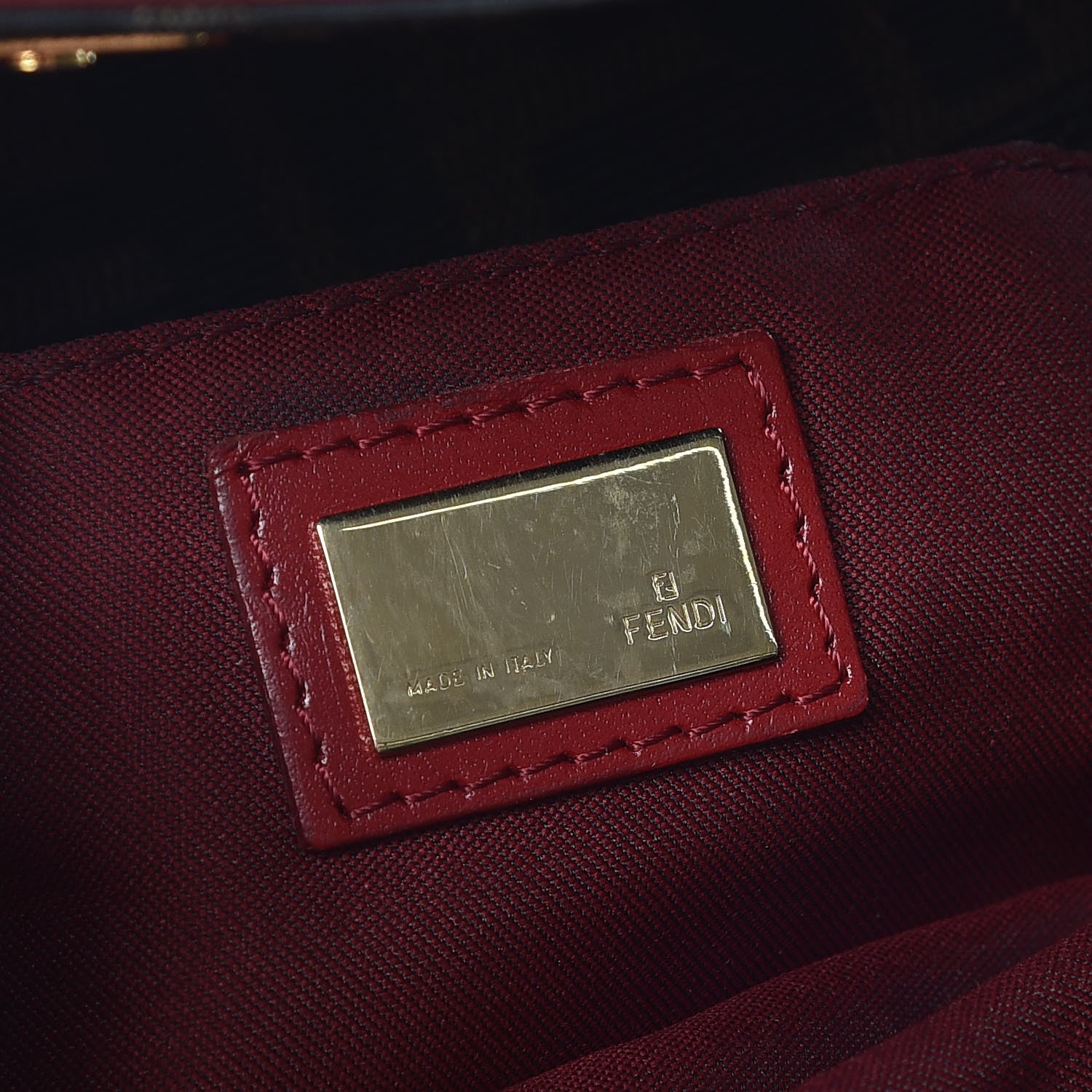 Fendi Zucca Cuoio Lucido Small Chef Shoulder Bag Tobacco Rosso Scuro 8 of 10