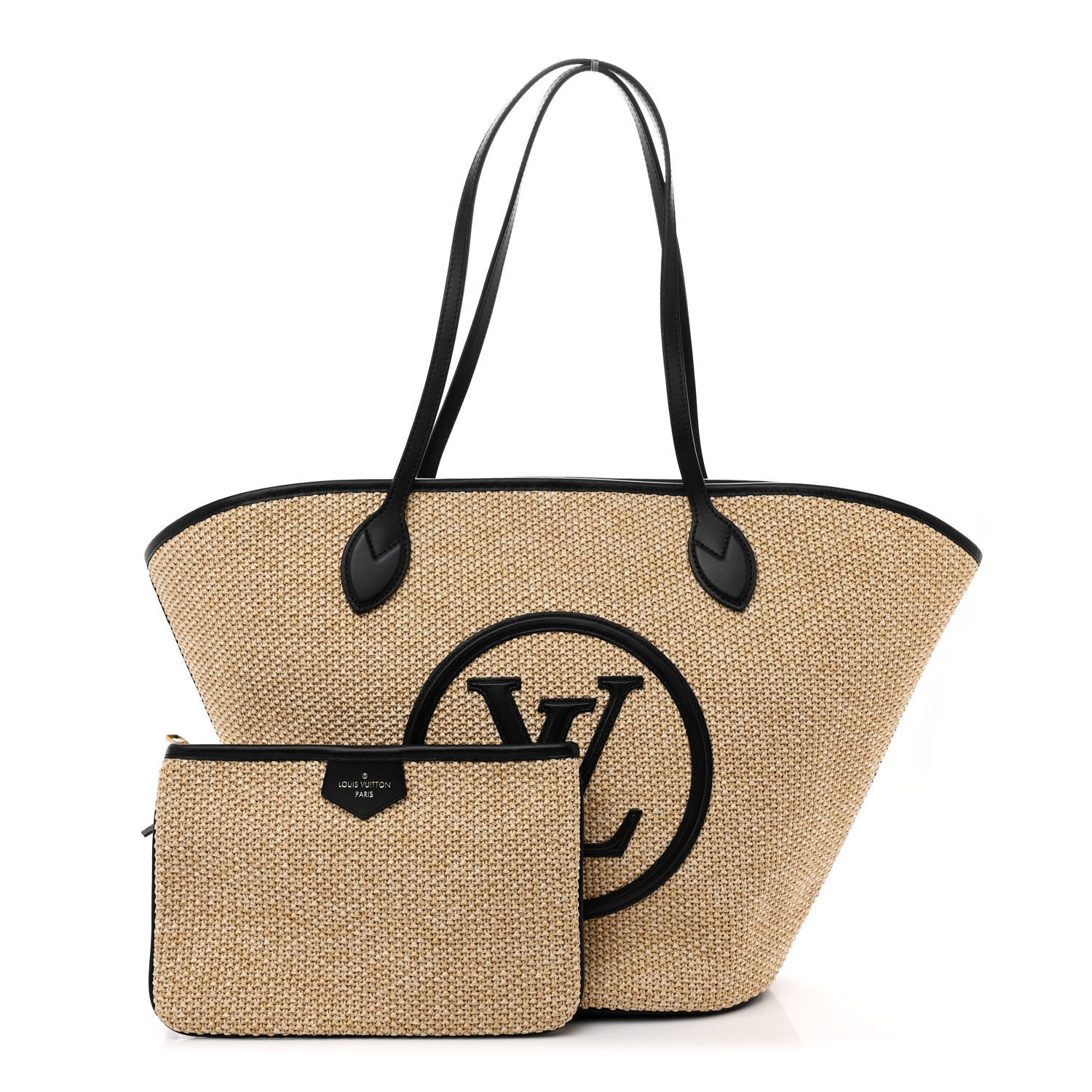 Louis Vuitton Raffia Saint Jacques Tote Black 3 of 12