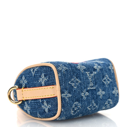 Louis Vuitton LV X TM Monogram Denim Cerises Micro Speedy Bag Charm Blue 3 of 5