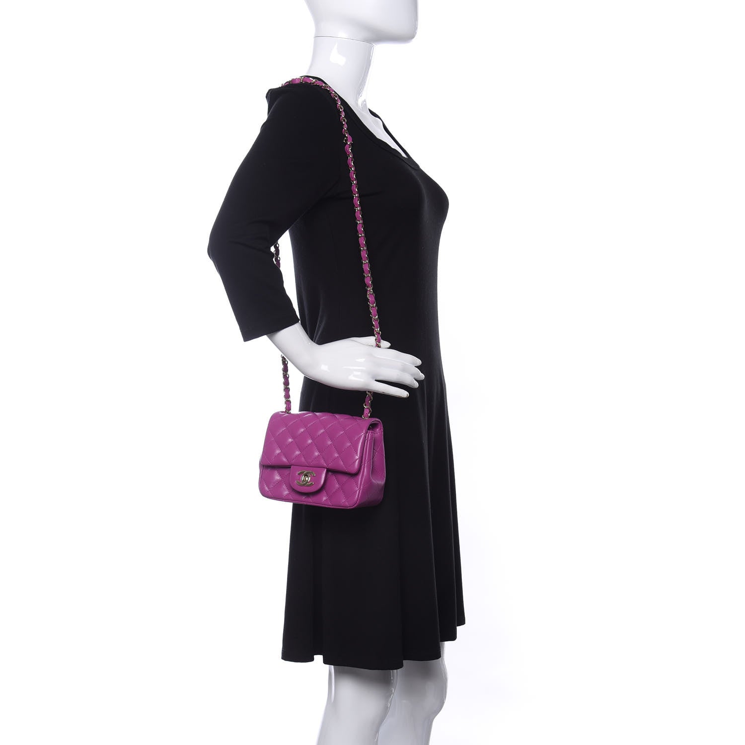 Chanel Lambskin Quilted Mini Square Flap Purple 2 of 10
