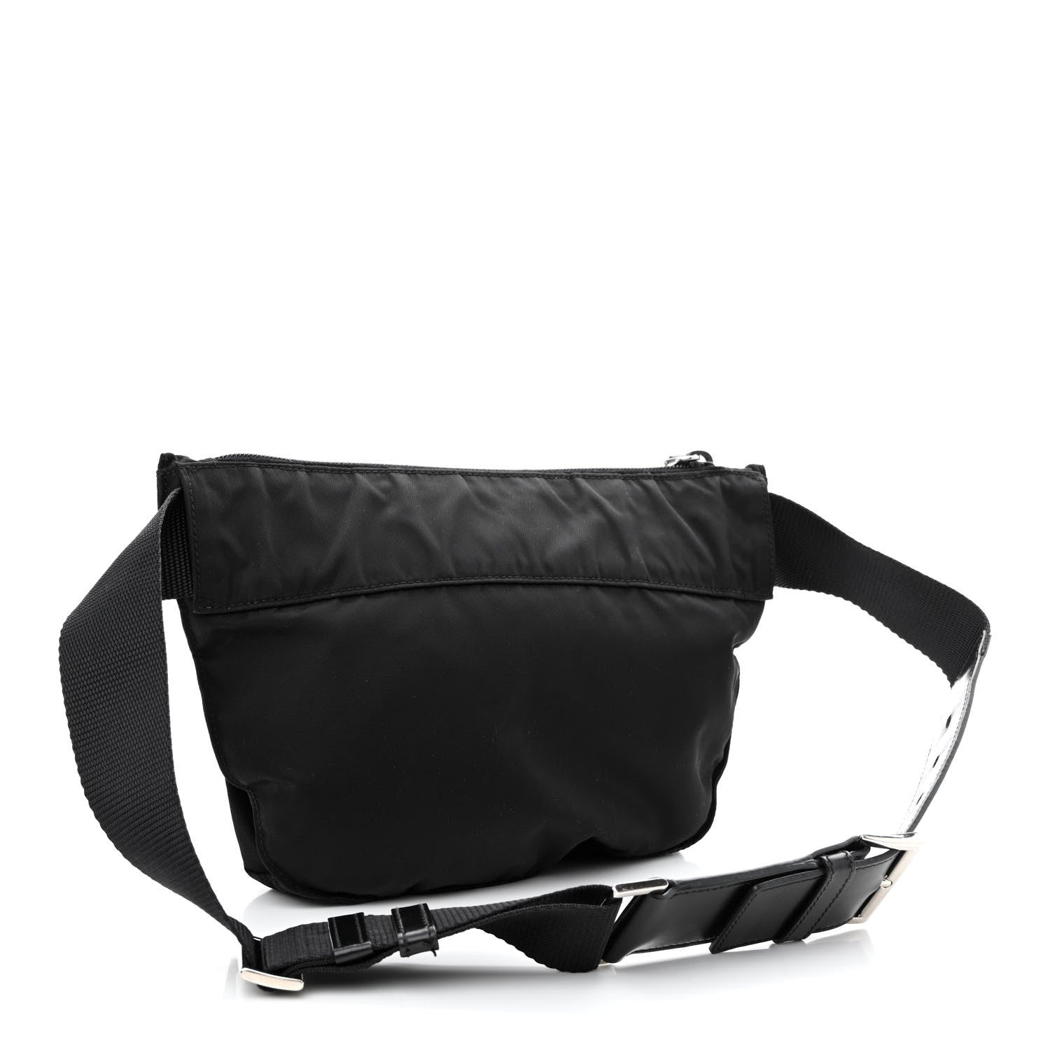 Prada Tessuto Nylon Soft Calfskin Sling Belt Bag Black 3 of 16