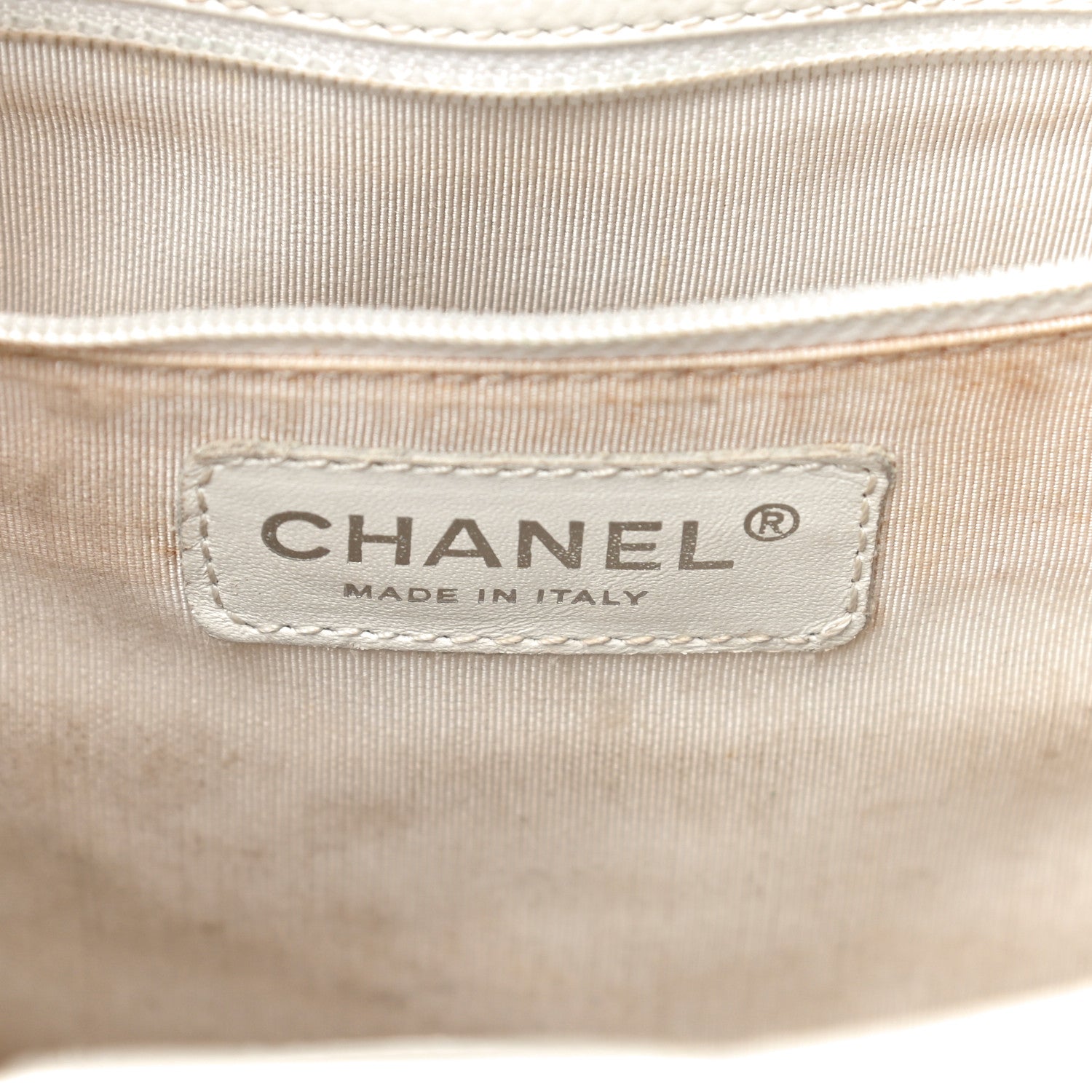 Chanel Caviar Quilted Petit Shopping Tote PST White 6 of 38