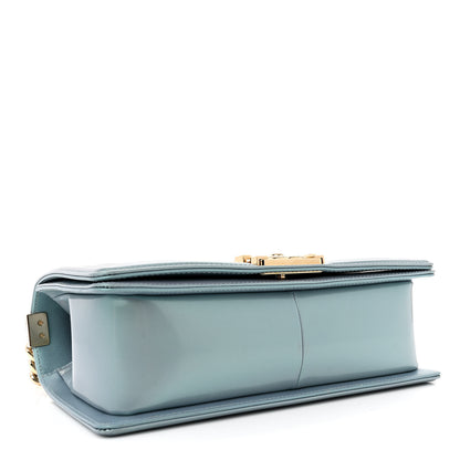 Chanel Iridescent Patent Calfskin Quilted Medium Boy Flap Light Blue 4 of 10