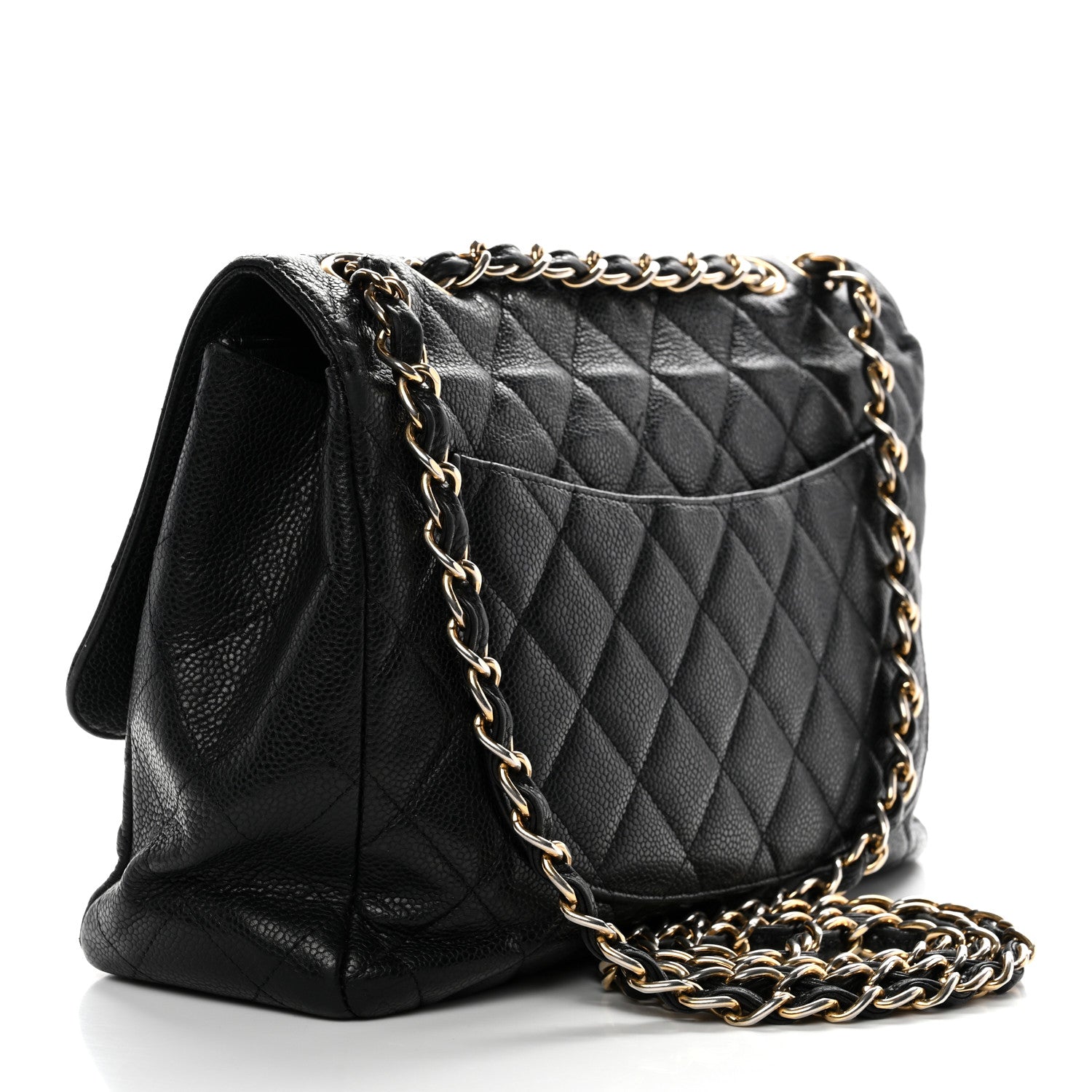 Chanel Caviar Quilted Jumbo Single Flap Black 3 of 14