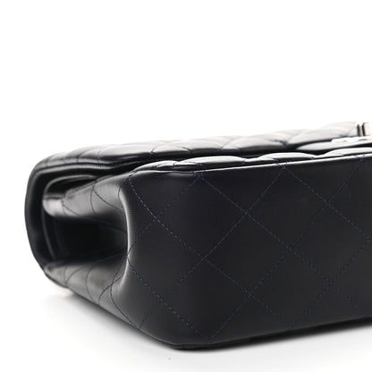 Chanel Lambskin Quilted Jumbo Double Flap Dark Blue 8 of 11