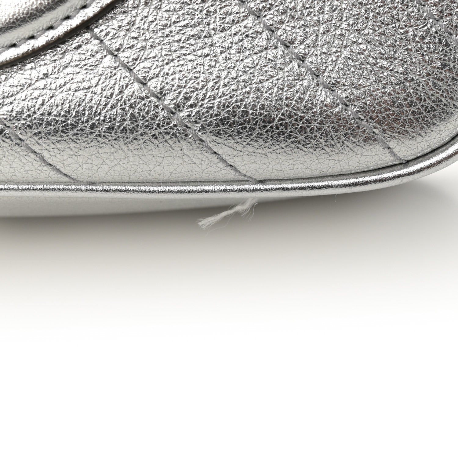 Gucci Metallic Sakai Be Green Calfskin Diagonal Stitched Small Blondie Shoulder Bag Silver 12 of 12