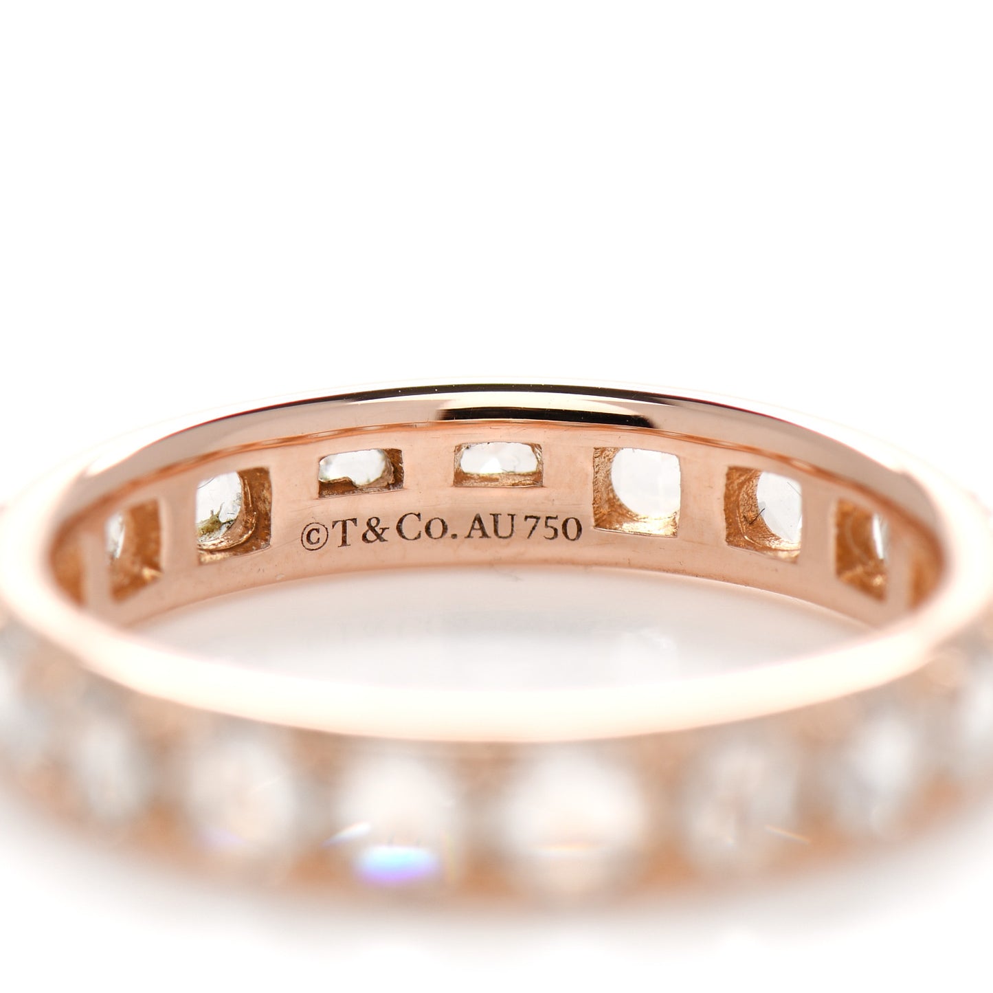 18K Rose Gold Diamond Metro Rose Cut Eternity Band Ring 51 5.75