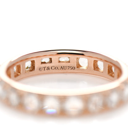 Tiffany 18K Rose Gold Diamond Metro Rose Cut Eternity Band Ring 51 5.75 2 of 3