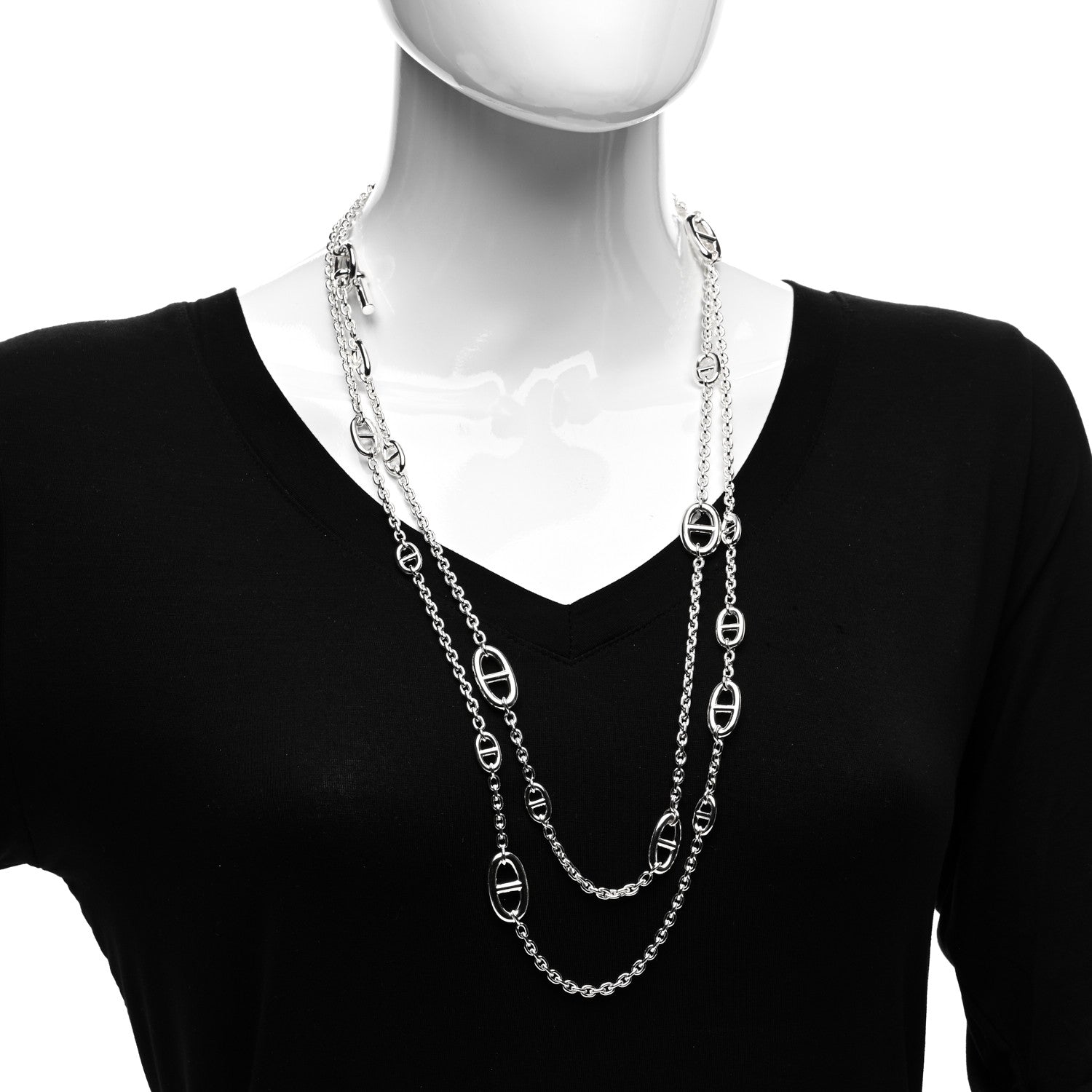 Hermes Sterling Silver Farandole Necklace 160 2 of 5