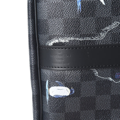 Louis Vuitton Damier Graphite World Map Keepall Bandouliere 50 5 of 9