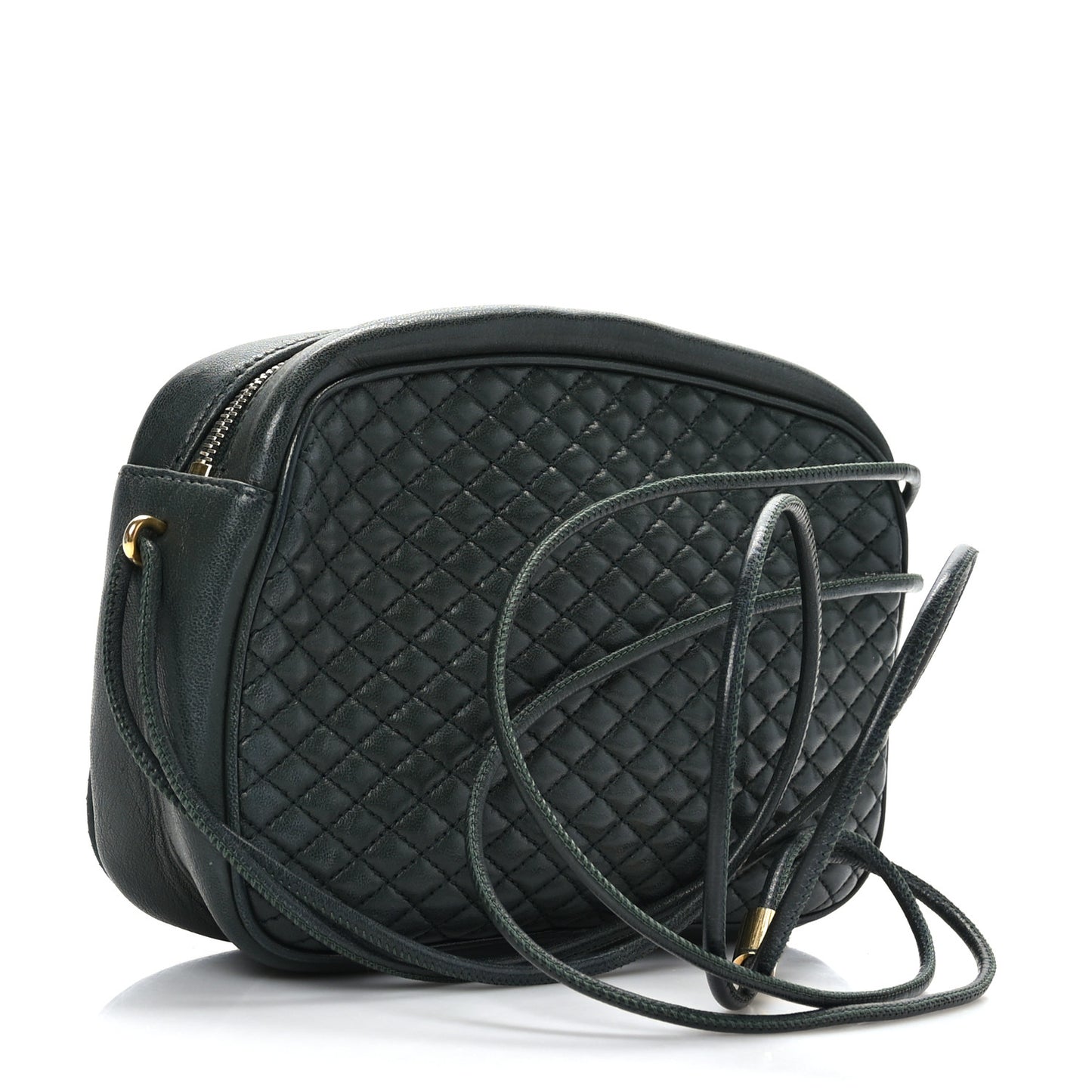 Lambskin Quilted Victoire Camera Bag New Vert Fonce