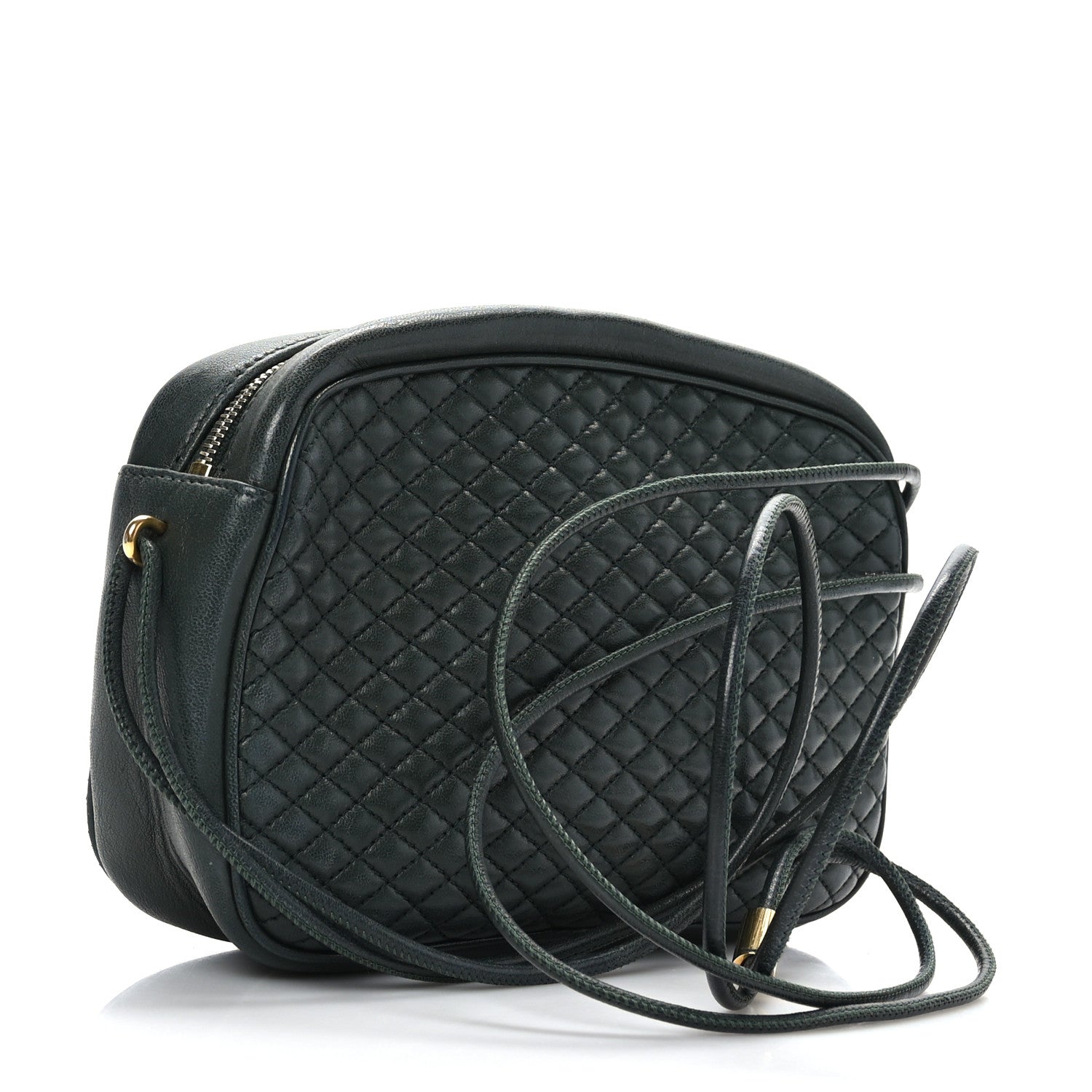 Saint Laurent Lambskin Quilted Victoire Camera Bag New Vert Fonce 3 of 10