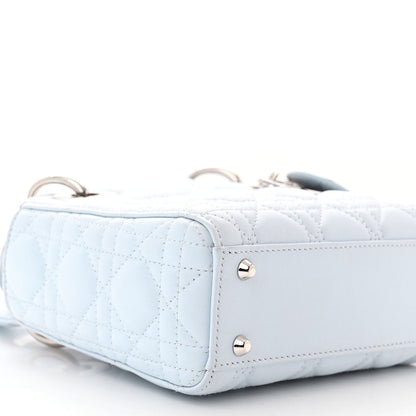 Christian Dior Lambskin Cannage Mini Lady Dior Crystal Strap Light Blue 9 of 12