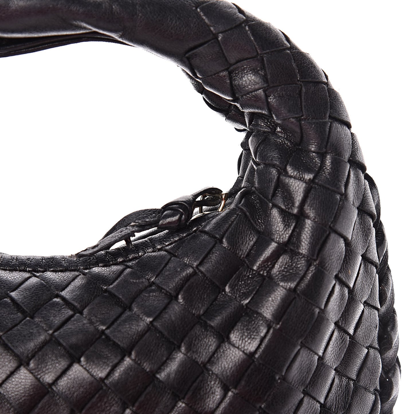 Nappa Intrecciato Mini Veneta Hobo Black