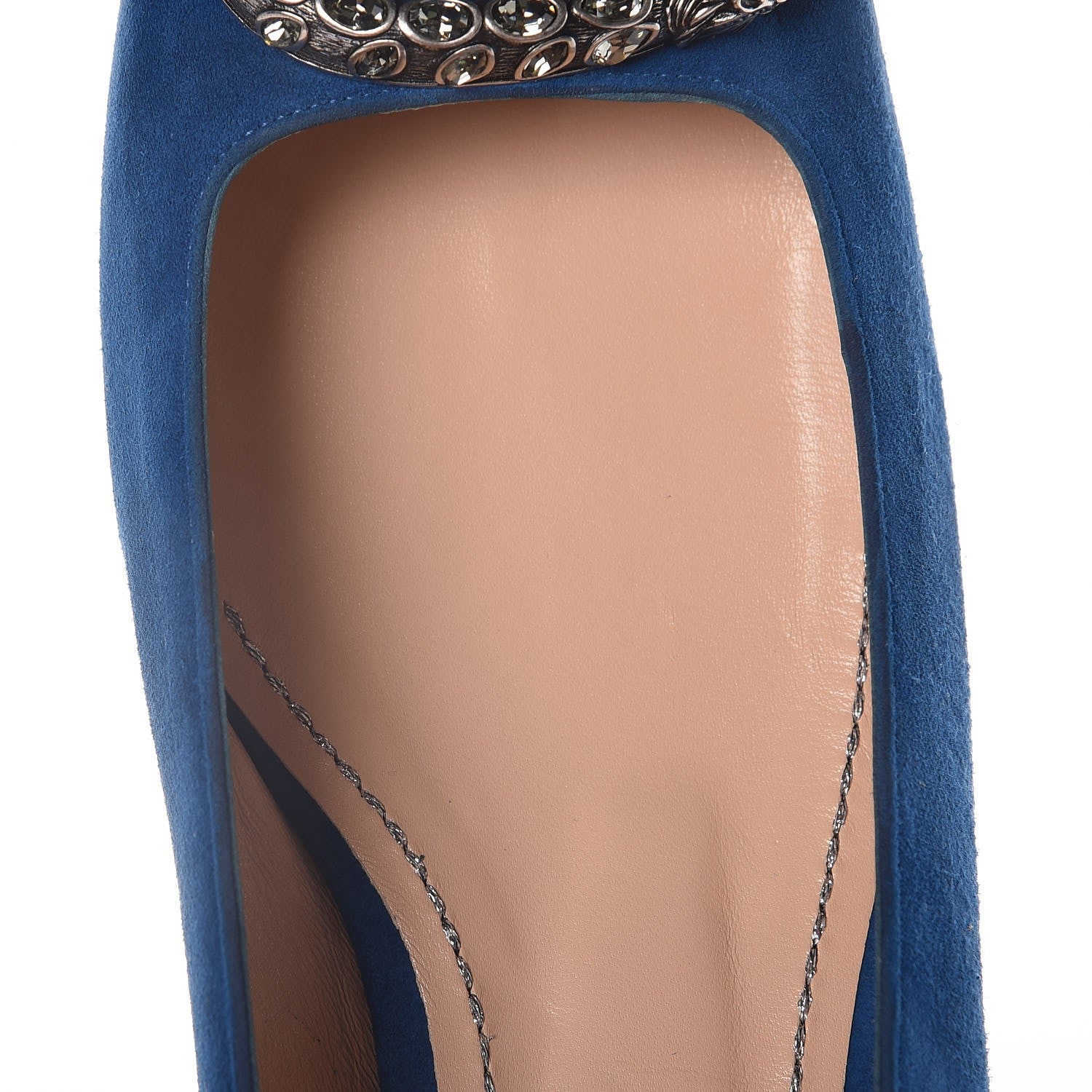 Gucci Kid Scamosciato Dionysus Ballet Flats 40 Vintage Bluette 10 of 10