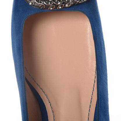 Gucci Kid Scamosciato Dionysus Ballet Flats 40 Vintage Bluette 10 of 10