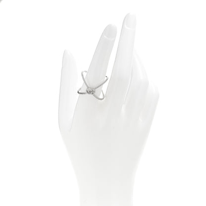 Gucci 18K White Gold Diamond Running G Cross Ring 55 7.25 2 of 5