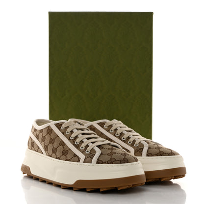 Gucci GG Monogram Mens 1977 Tennis Platform 52mm Sneakers 10 Beige Ebony Mystic White 8 of 8