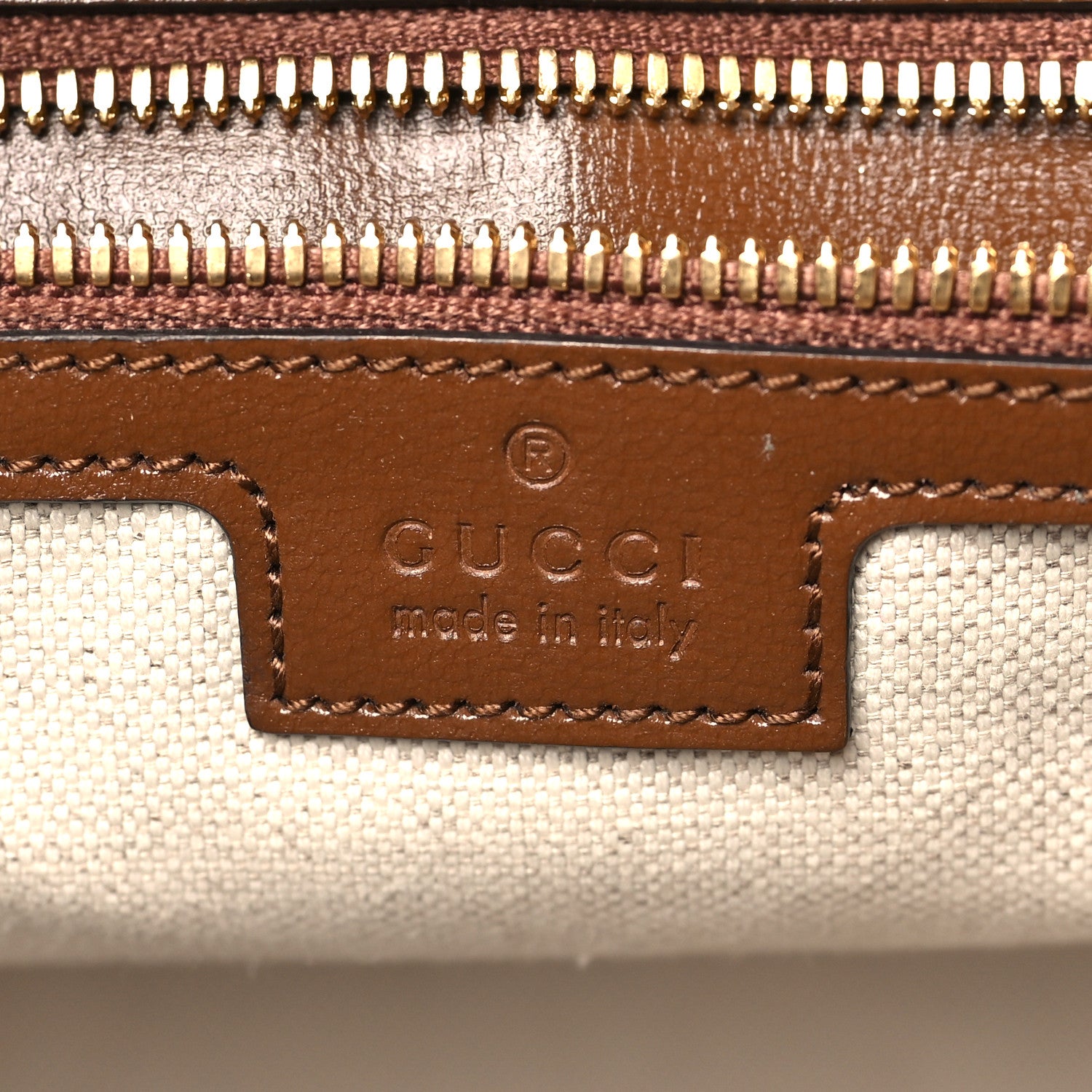 Gucci GG Supreme Monogram Azalea Calfskin Small Retro Interlocking G Tote Bag Beige Ebony Brown Sugar 5 of 8