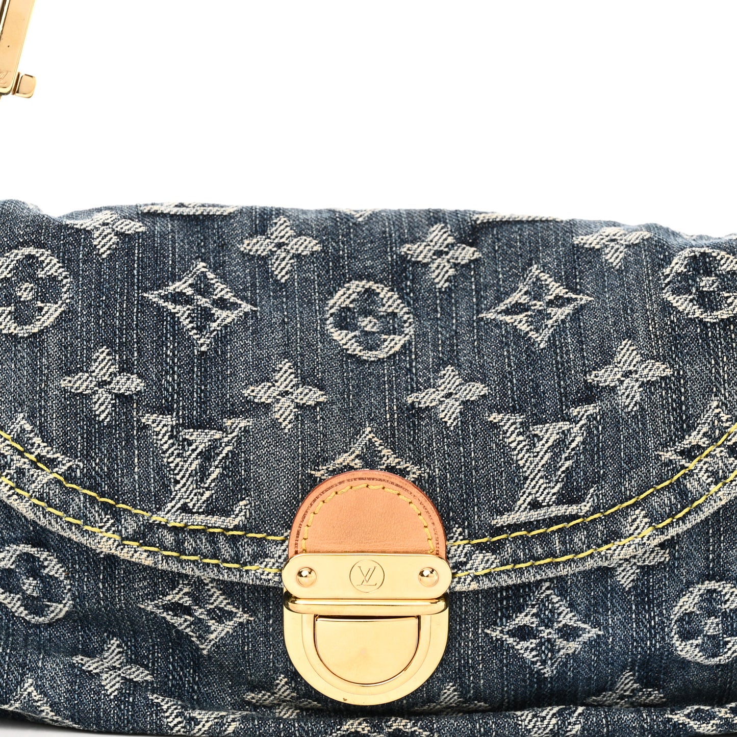 Monogram Denim Mini Pleaty Blue