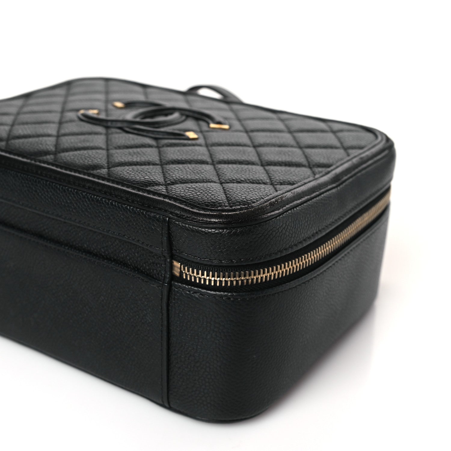 Chanel Caviar Quilted Large CC Filigree Vanity Case Black 9 of 9