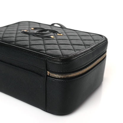 Chanel Caviar Quilted Large CC Filigree Vanity Case Black 9 of 9