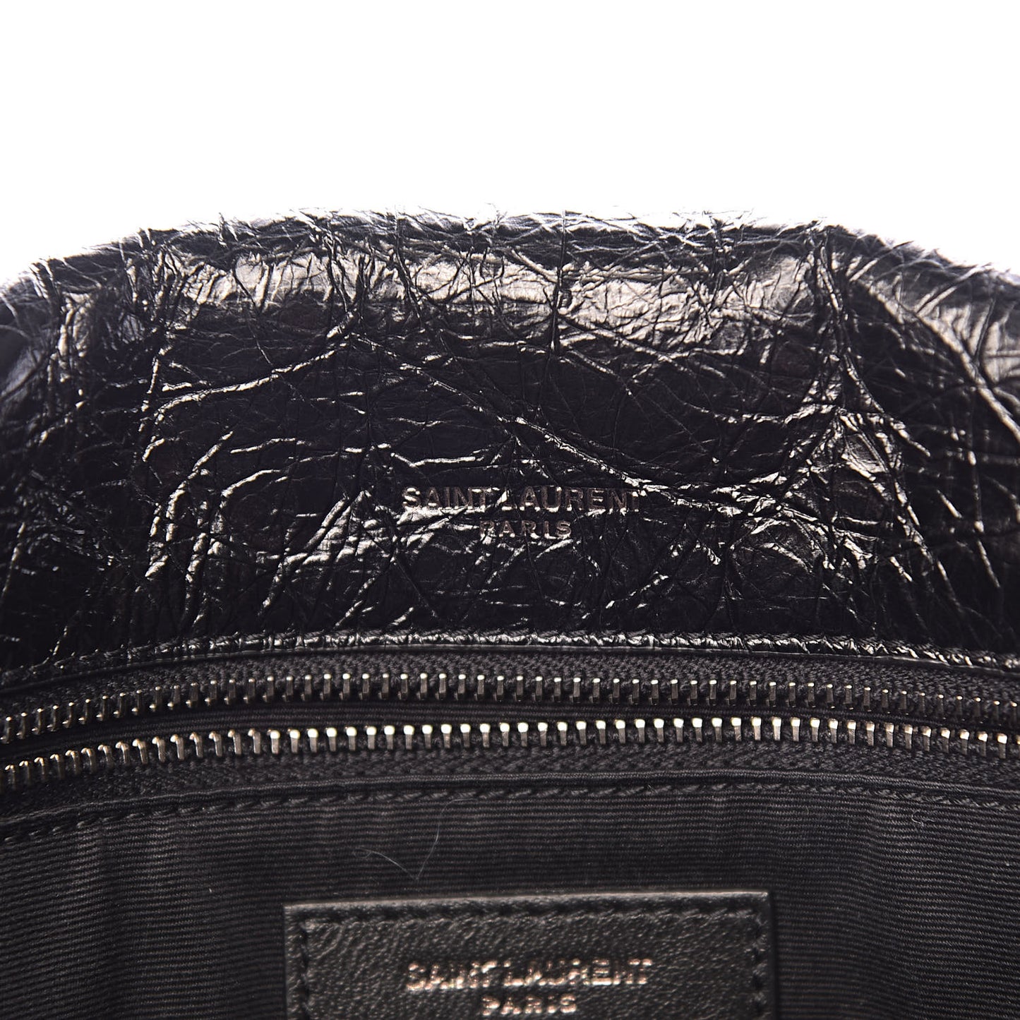 Crinkled Calfskin Matelasse Monogram Medium Niki Chain Satchel Black