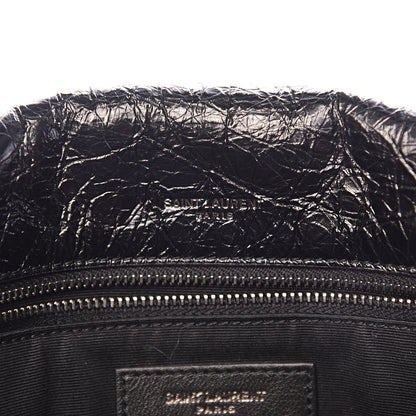 Saint Laurent Crinkled Calfskin Matelasse Monogram Medium Niki Chain Satchel Black 7 of 11