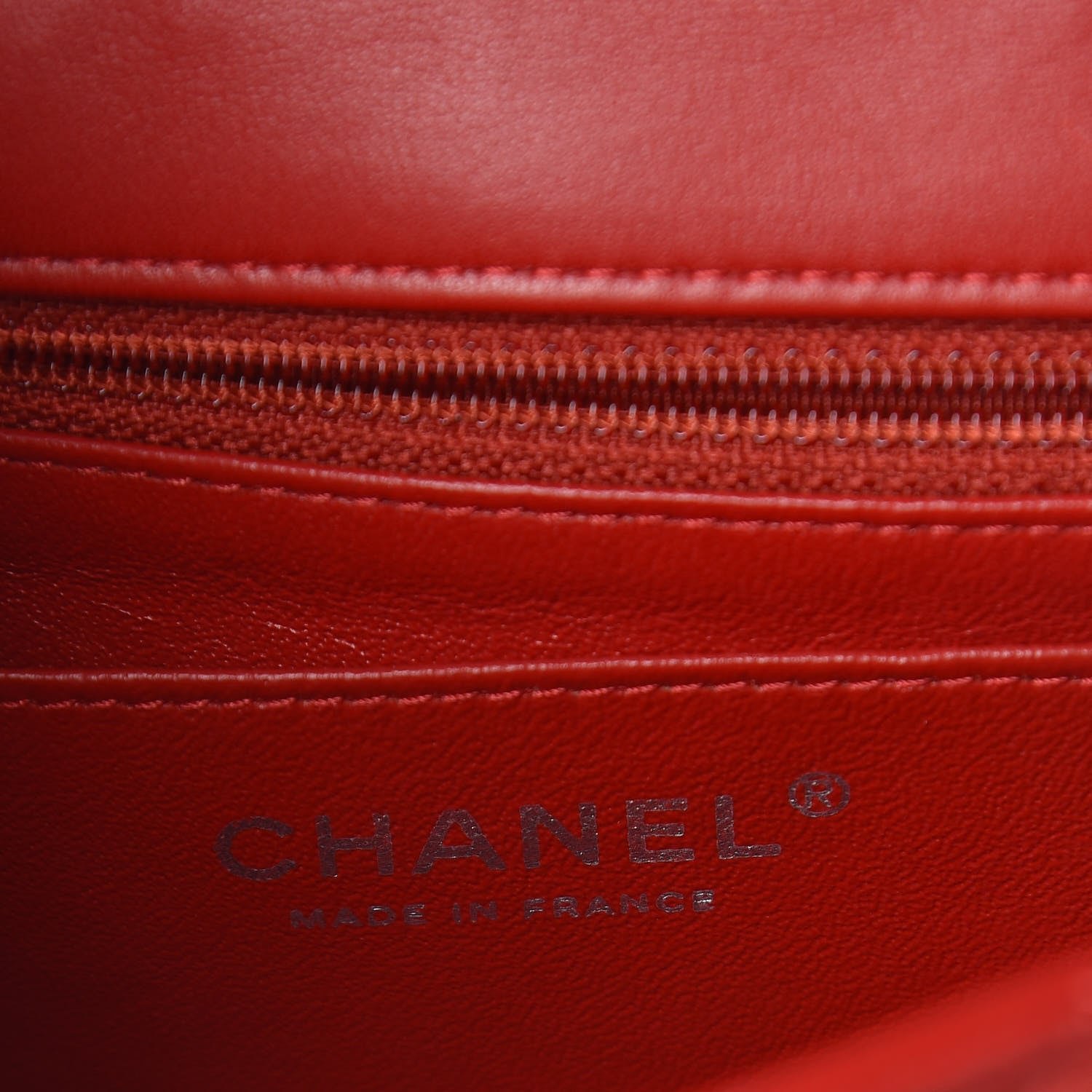 Chanel Lambskin Quilted Mini Rectangular Flap Red 6 of 14