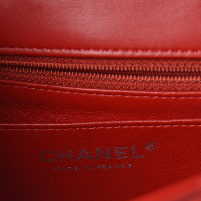 Chanel Lambskin Quilted Mini Rectangular Flap Red 6 of 14