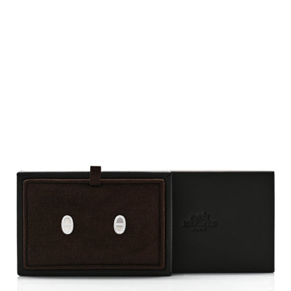 Hermes 18K White Gold Diamond Chaine d'Ancre Contour Stud Earrings 5 of 5